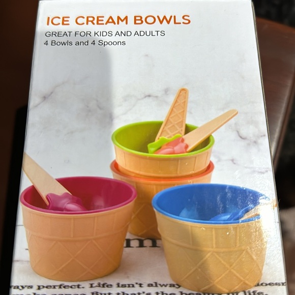 NIB Ice Cream Bowls - 4 per Box of 4 different colors - 10 boxes -40 total - Picture 2 of 2